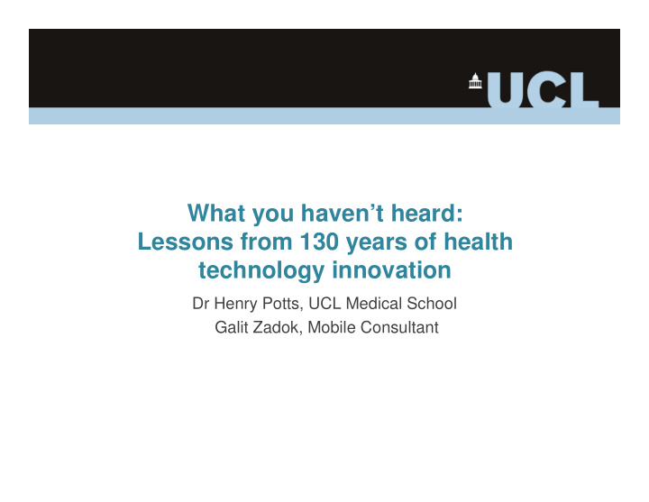 what you haven t heard lessons from 130 years of health