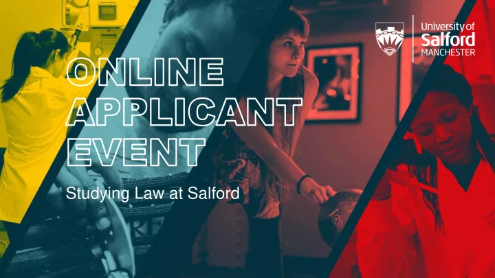studying law at salford presented by ian king law ug