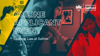 Studying Law at Salford  Presented by: Ian King (Law UG Programme Leader) and Emma Clarke  (Final