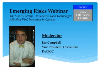 Emerging Risks Webinar  The Smart Factory  Innovative New Technologies  Affecting P&amp;C