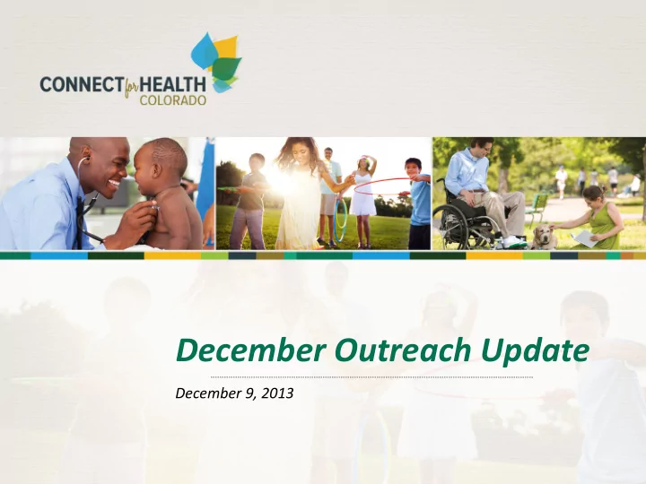 december outreach update