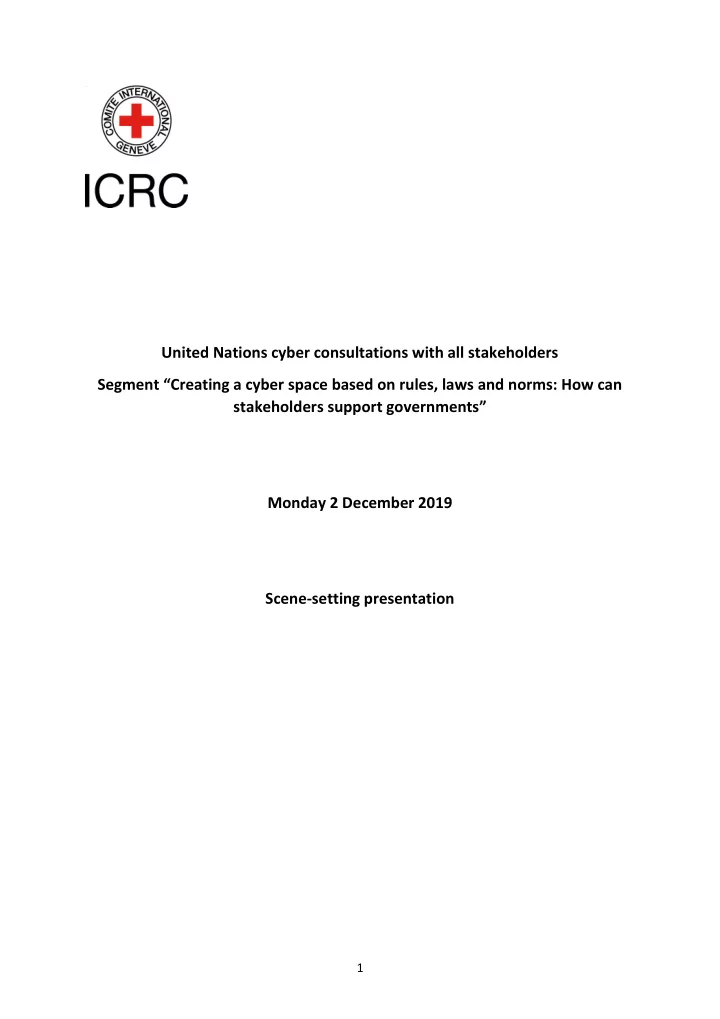 united nations cyber consultations with all stakeholders