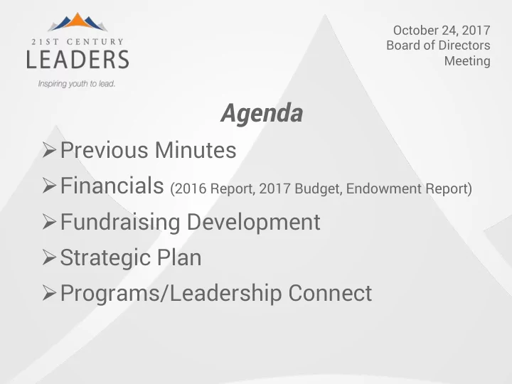 agenda