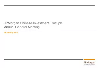 Annual General Meeting  26 January 2015  Agenda  Company objectives, performance and market