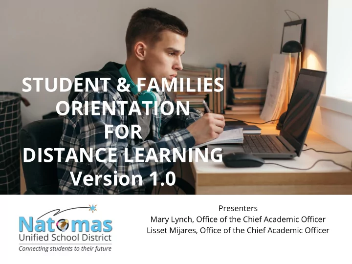student families orientation for distance learning