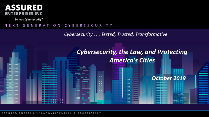 cybersecurity the law and protecting america s cities