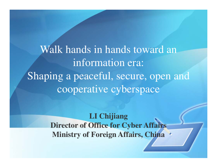 walk hands in hands toward an information era shaping a