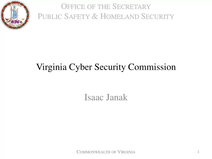 virginia cyber security commission isaac janak