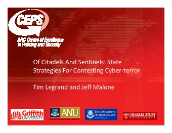 Of Citadels And Sentinels: State  Strategies For Contesting Cyber-terror  Strategies For Contesting