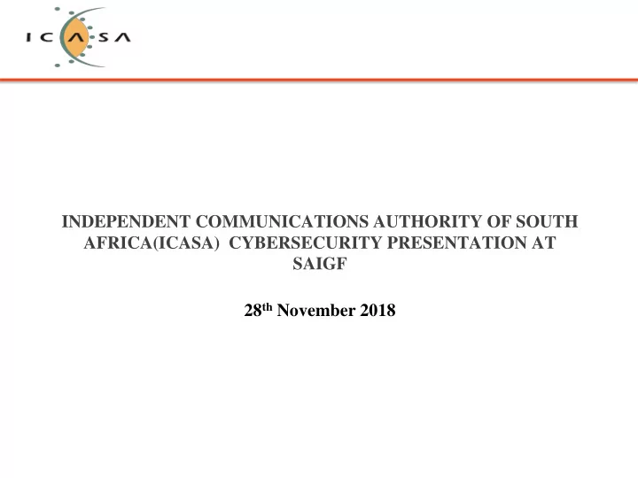 independent communications authority of south