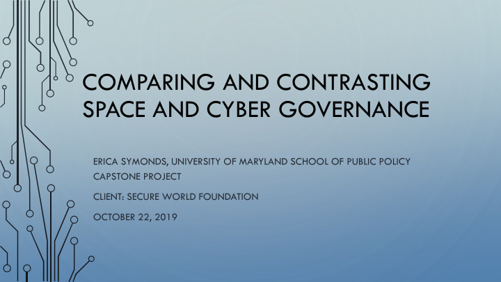space and cyber governance