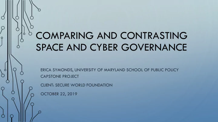 space and cyber governance