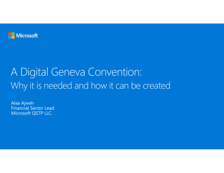 a digital geneva convention