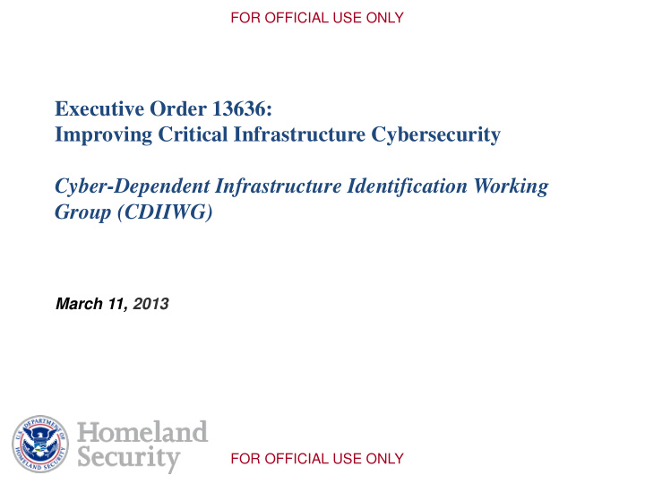 executive order 13636 improving critical infrastructure