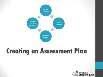 Creating an Assessment Plan  Outline  Assessment defined  Elements of an assessment plan