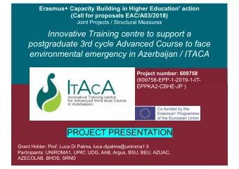 Innovative Training centre to support a  postgraduate 3rd cycle Advanced Course to face