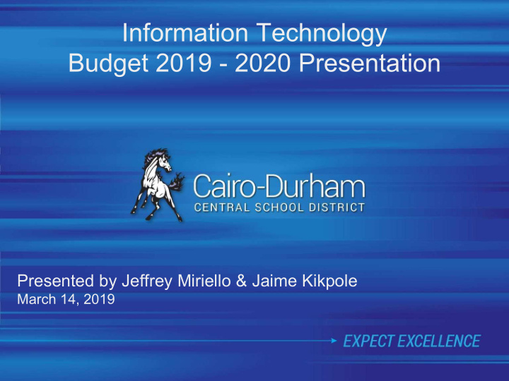 information technology budget 2019 2020 presentation