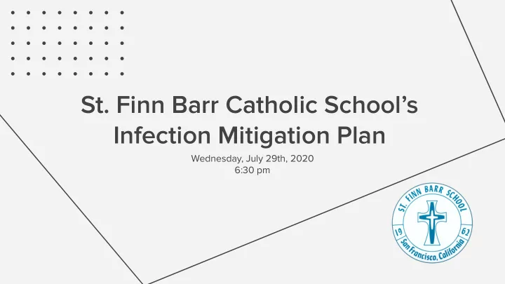 st finn barr catholic school s infection mitigation plan