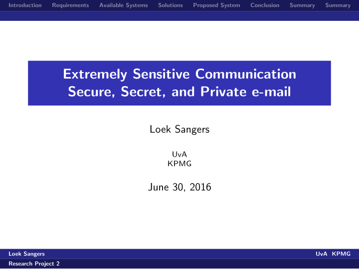 extremely sensitive communication secure secret and