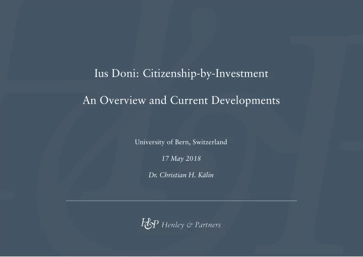 ius doni citizenship by investment