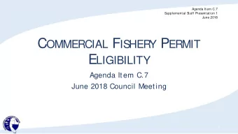 Federal Permits under Council FMPs  Groundfish Limited Entry Amendment 6 (1992)  CPS