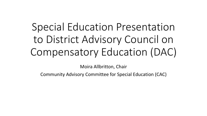 special education presentation to district advisory