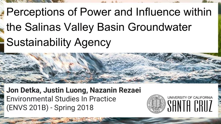 perceptions of power and influence within the salinas