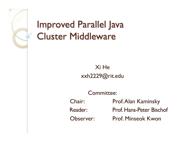 xi he xxh2229 rit edu committee chair prof alan kaminsky