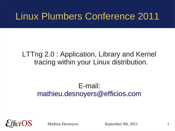 linux plumbers conference 2011