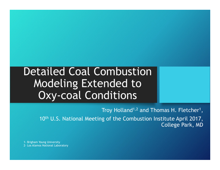 detailed coal combustion modeling extended to oxy coal