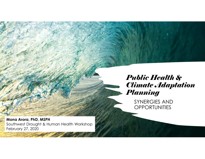 public health climate adaptation planning
