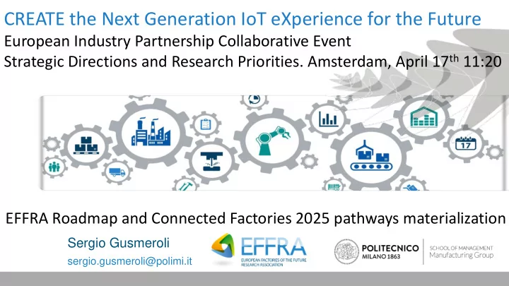 create the next generation iot experience for the future