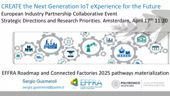 CREATE the Next Generation IoT eXperience for the Future  European Industry Partnership