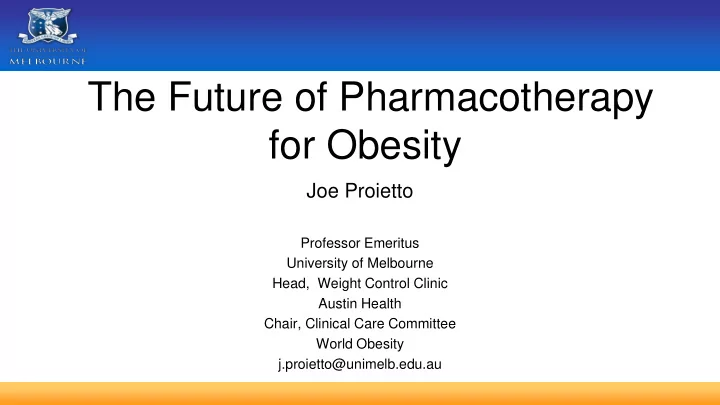 the future of pharmacotherapy