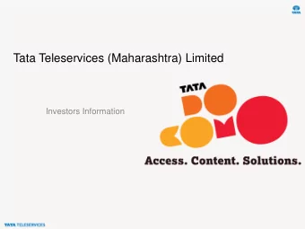 Tata Teleservices (Maharashtra) Limited  Investors Information  M+M Market- Subs Base, Revenue and