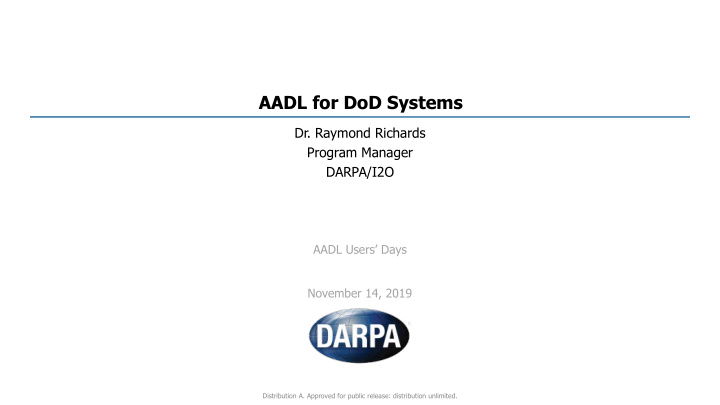 aadl for dod systems