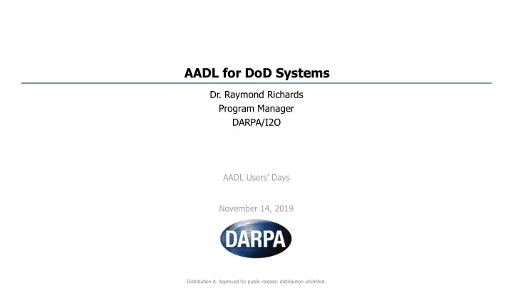 aadl for dod systems