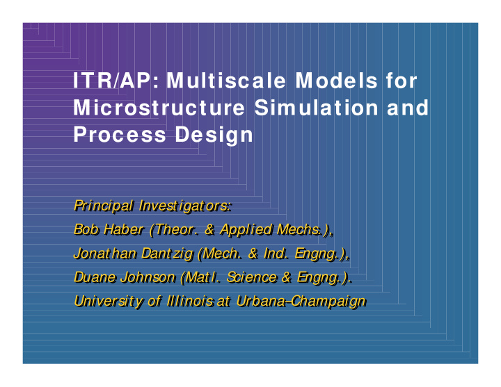 itr ap multiscale models for microstructure simulation