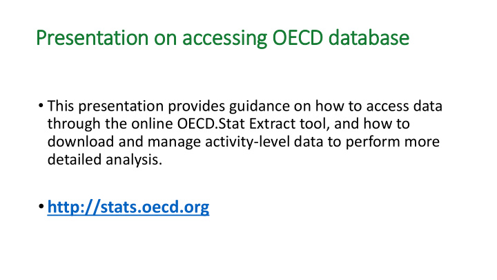presentation on accessing oecd database