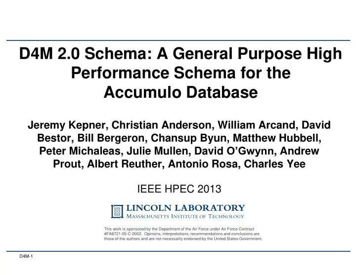 d4m 2 0 schema a general purpose high