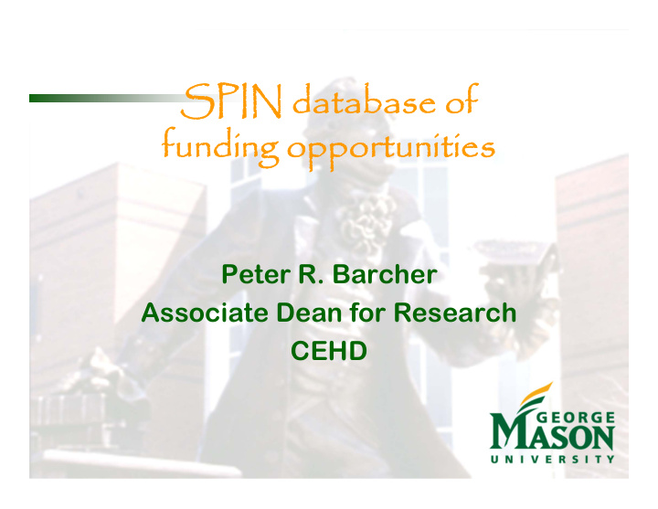 spin database of spin database of funding opportunities