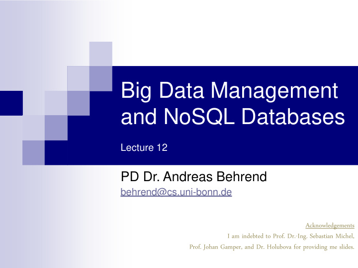 big data management and nosql databases