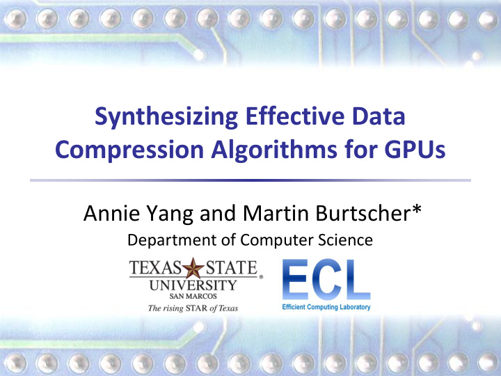 compression algorithms for gpus