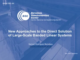 New Approaches to the Direct Solution  of Large-Scale Banded Linear Systems  Samuel Rodrguez