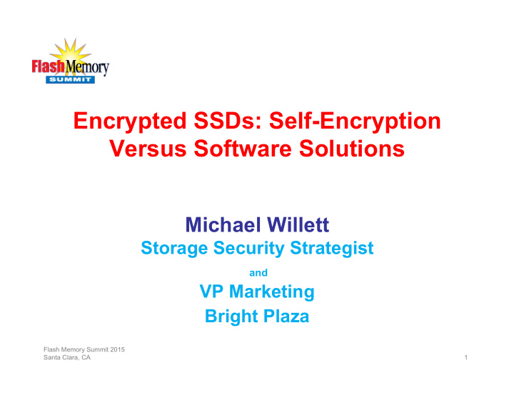encrypted ssds self encryption