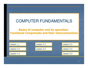 COMPUTER FUNDAMENTALS  COMPUTER FUNDAMENTALS