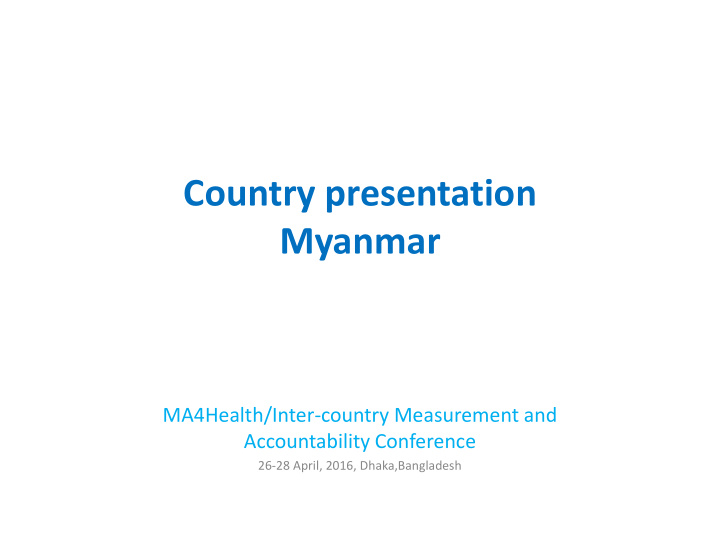 country presentation myanmar