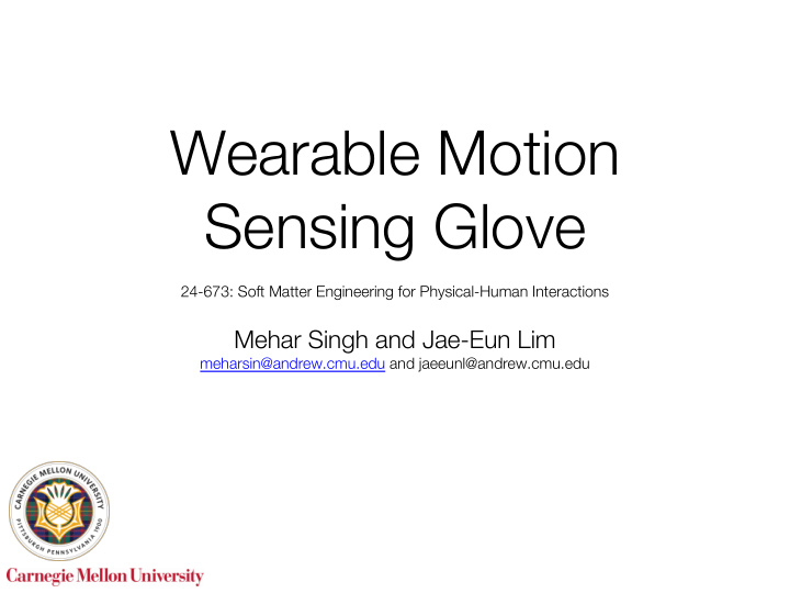 wearable motion sensing glove