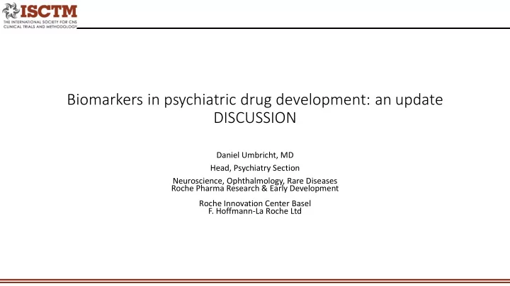 biomarkers in psychiatric drug development an update