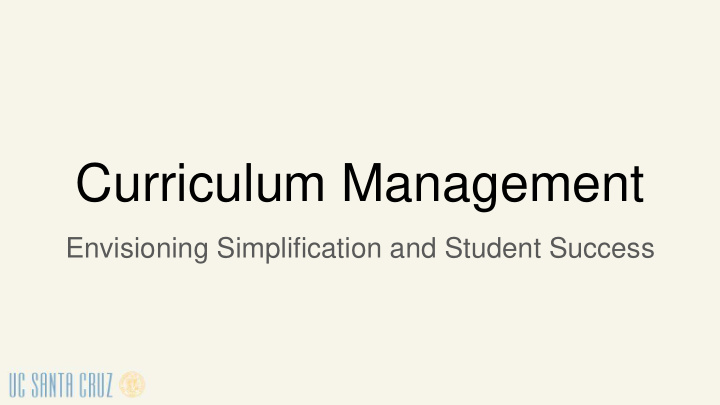 curriculum management
